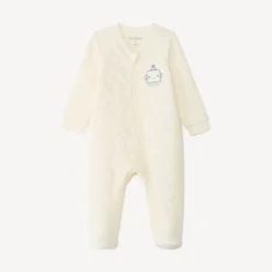 Donsbieden met rits voor babyjongens, gewatteerd met sterpatronen.