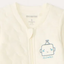 Donsbieden met rits voor babyjongens, gewatteerd met sterpatronen.