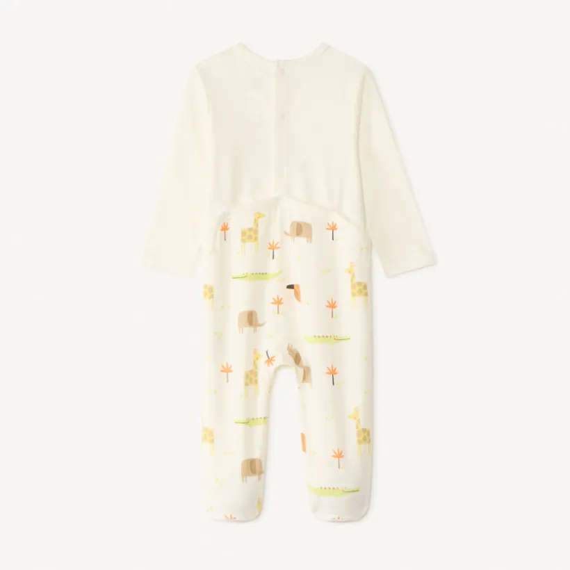 Dons-bien met lange mouwen in jersey met een print van dieren uit de savanne voor babyjongens