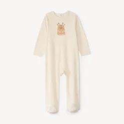 Dons-bien voor baby jongens in velours met dierenmotieven, afwerkingen variëren afhankelijk van de leeftijd.