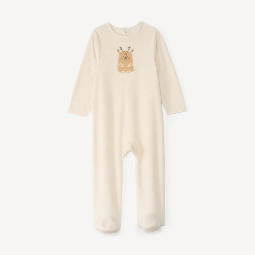 Dons-bien voor baby jongens in velours met dierenmotieven, afwerkingen variëren afhankelijk van de leeftijd.