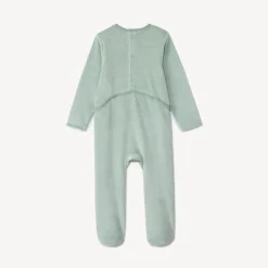 Dons-bien voor baby jongens in velours met dierenmotieven, afwerkingen variëren afhankelijk van de leeftijd.