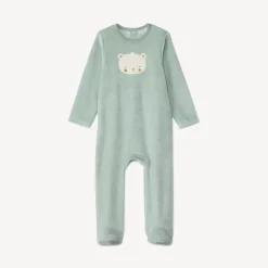 Dons-bien voor baby jongens in velours met dierenmotieven, afwerkingen variëren afhankelijk van de leeftijd.