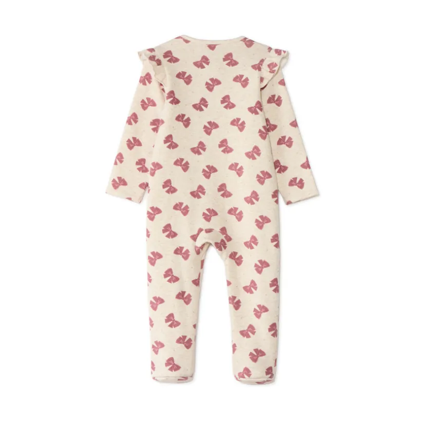 Dons-bien voor baby meisjes met rits, gevoerd met sherpa, met een strikjesmotief.