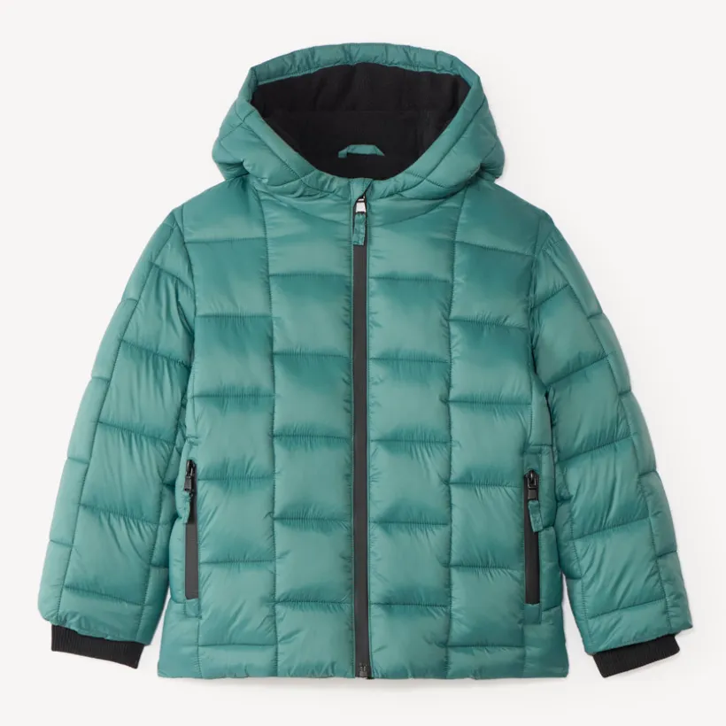 Donsjack voor jongens met een capuchon in micropolar voor extreme kou