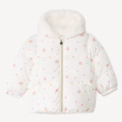 Donsjas met bloemenprint en sherpavoering voor babymeisje