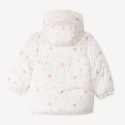 Donsjas met bloemenprint en sherpavoering voor babymeisje