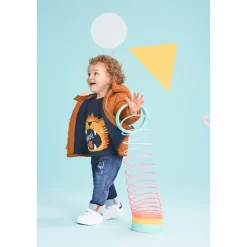 Donsjas met capuchon en microfleece voering voor baby jongen