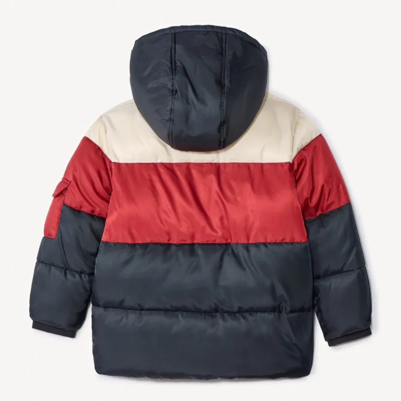 Donsjas met colourblock effect en kap jongens