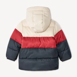 Donsjas met colourblock-effect en sherpavoering voor babyjongens