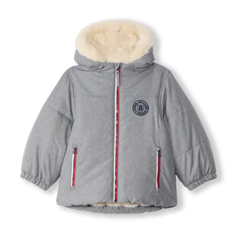 Donsjas met kap en sherpa-voering voor babyjongens