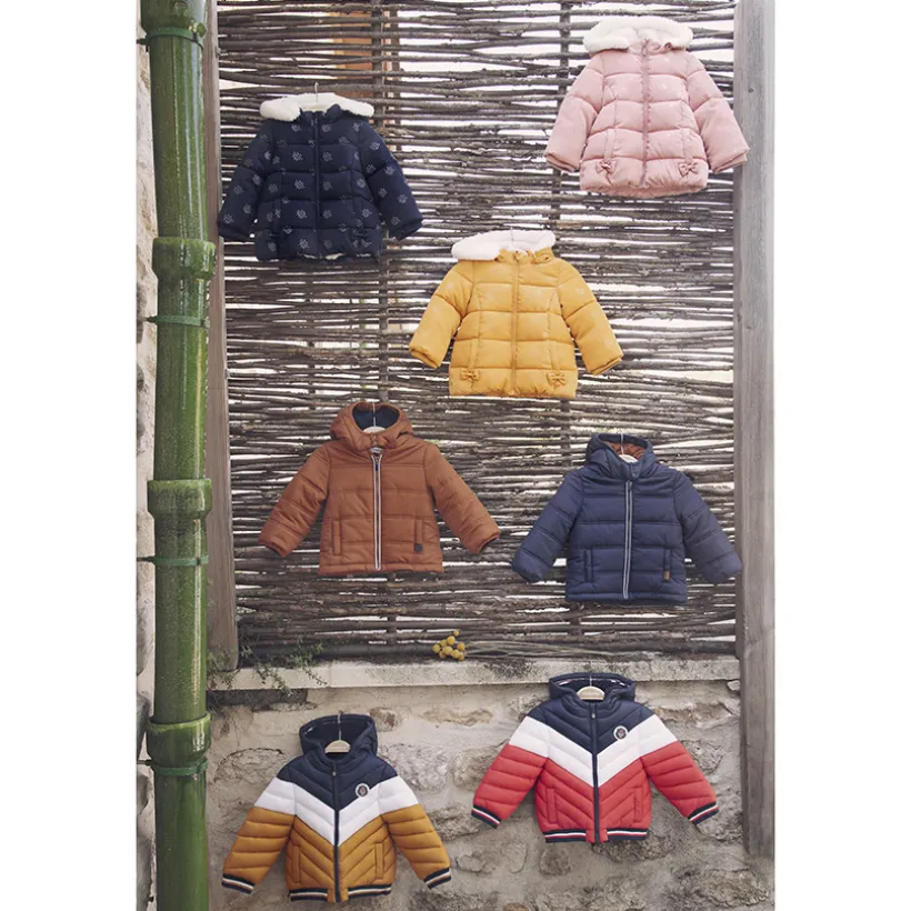 Donsjas met sherpa voering en folieprint meisjes