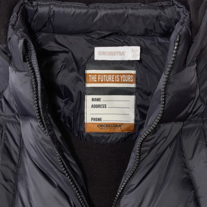 Donsjas microfleece met kap jongens