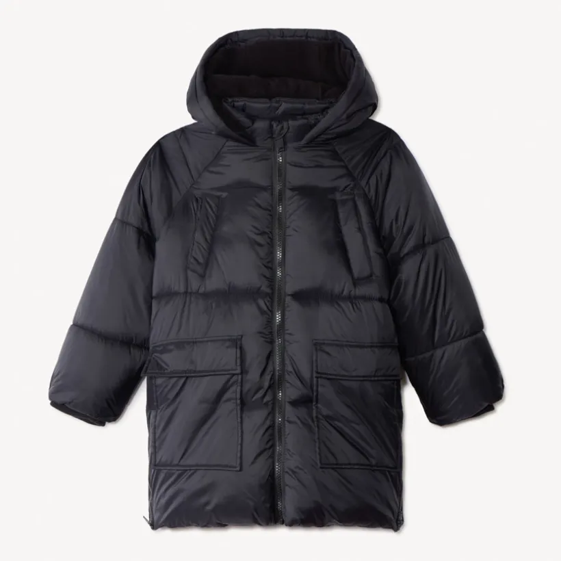 Donsjas microfleece met kap jongens