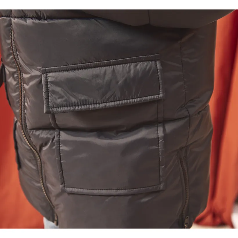 Donsjas microfleece met kap jongens