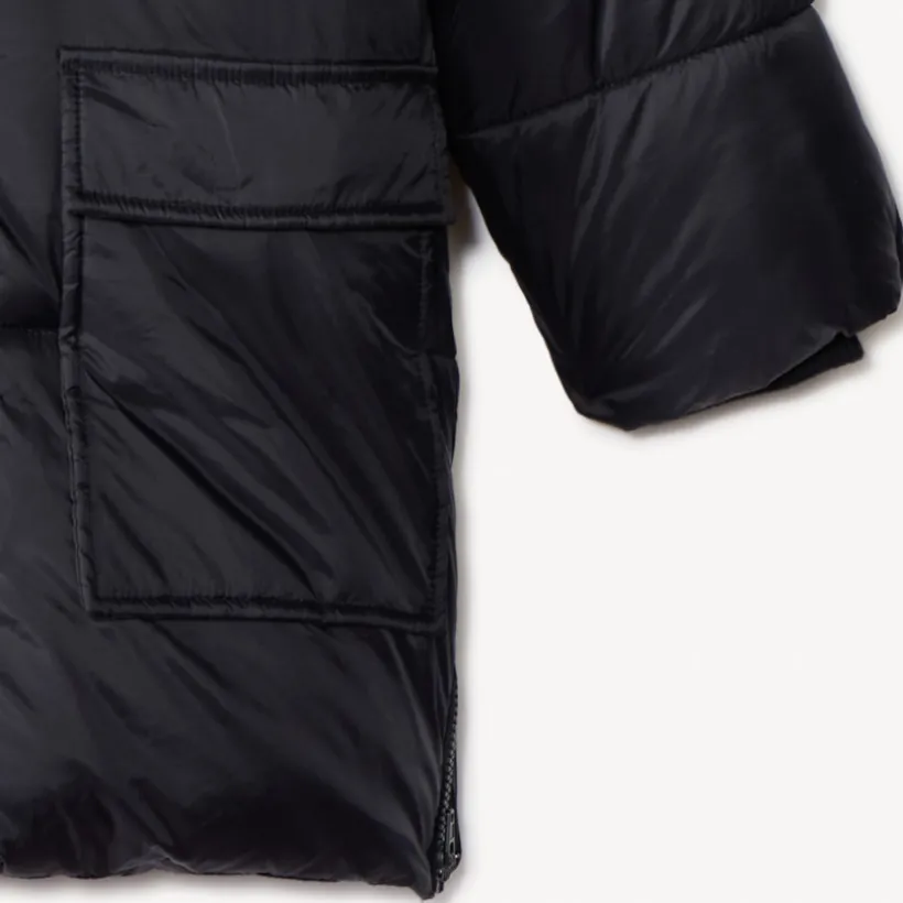 Donsjas microfleece met kap jongens
