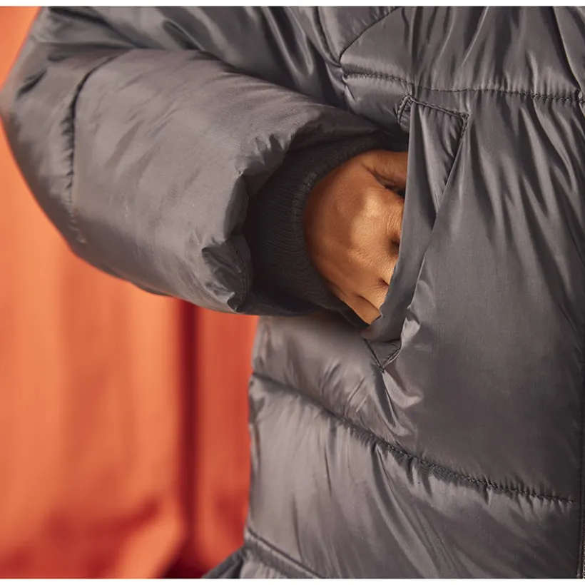 Donsjas microfleece met kap jongens