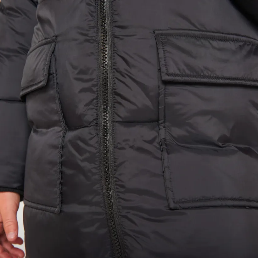 Donsjas microfleece met kap jongens