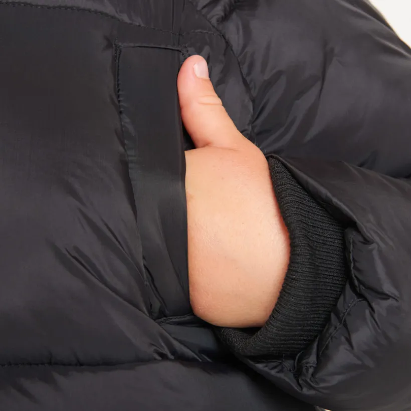Donsjas microfleece met kap jongens