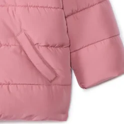 Donsjas van stof met gewatteerd effect en microfleece meisjes