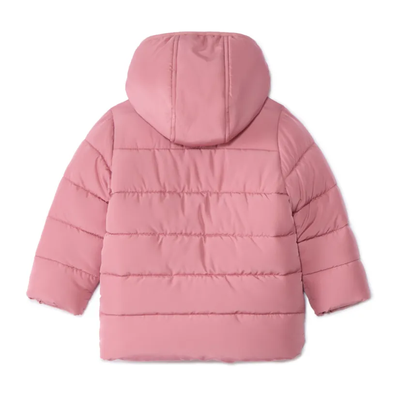 Donsjas van stof met gewatteerd effect en microfleece meisjes