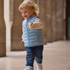 Donsjas zonder mouwen, effen kleur, voor babyjongens