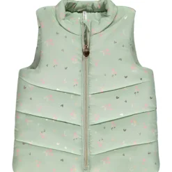 Donsjas zonder mouwen met bloemen/harten voor baby meisje