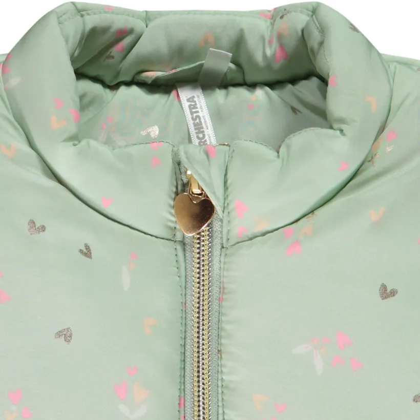 Donsjas zonder mouwen met bloemen/harten voor baby meisje