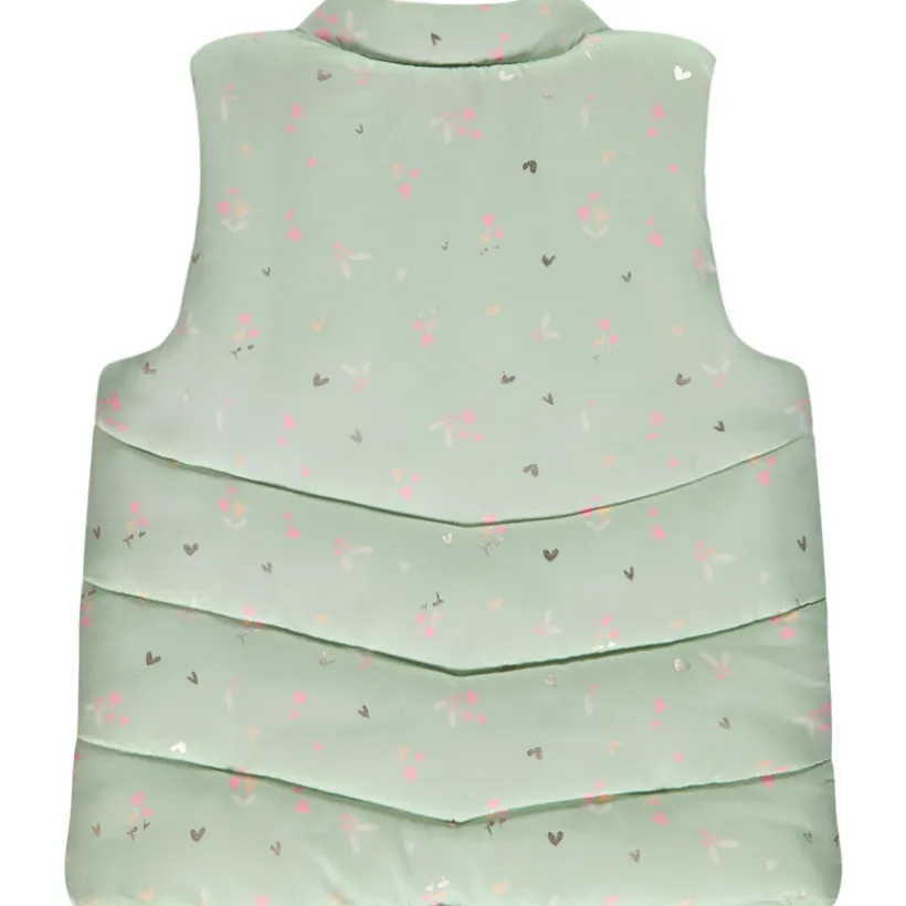 Donsjas zonder mouwen met bloemen/harten voor baby meisje