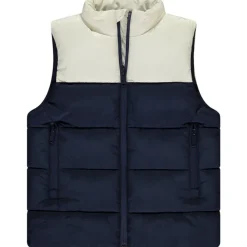 Donsjas zonder mouwen met colour block effect voor jongen