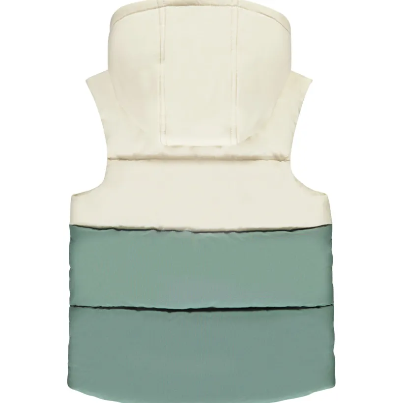 Donsjas zonder mouwen met colour block effect voor baby jongen