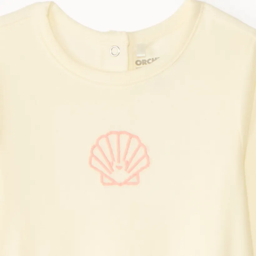 Donslaappak van jersey met borduursel voor babymeisjes