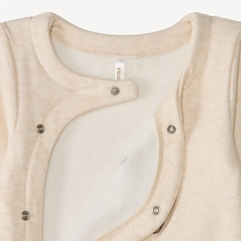 Dors-bien en velours pour nouveau-né doublé en sherpa avec patch en bouclette ourson.