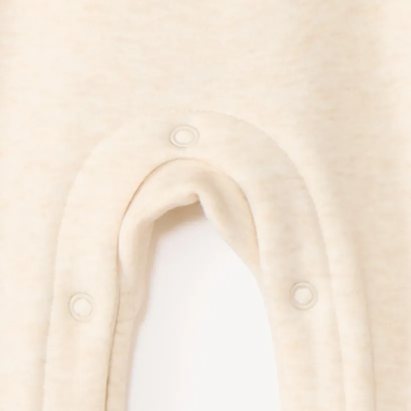 Dors-bien en velours pour nouveau-né doublé en sherpa avec patch en bouclette ourson.