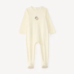 Dors bien voor babyjongens in velours met geborduurde rendier (Verschillende afwerkingen afhankelijk van de leeftijd)