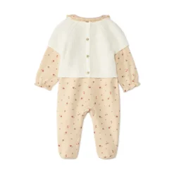 Doudou bébé fille molleton + pull motif pomme