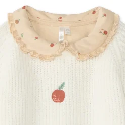 Doudou bébé fille molleton + pull motif pomme
