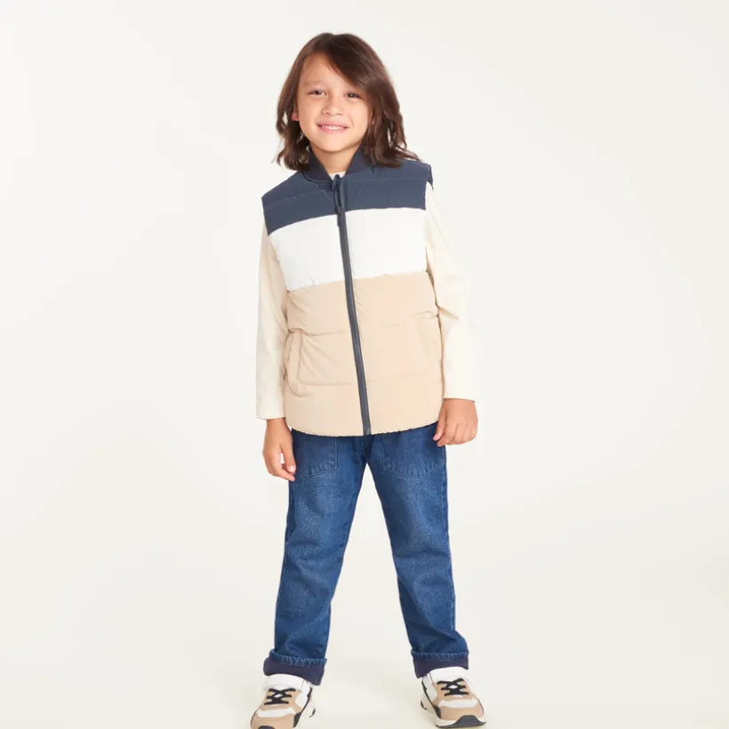 Doudoune sans manches colorblock garçon