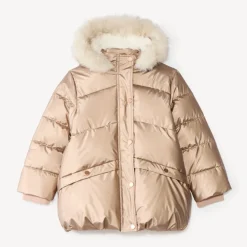 Doudoune voor meisjes met een schapenwoolvoering en capuchon voor extreem koude temperaturen.