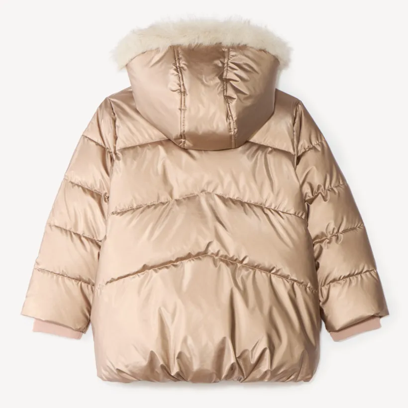 Doudoune voor meisjes met een schapenwoolvoering en capuchon voor extreem koude temperaturen.