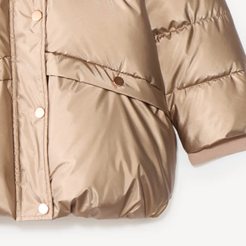 Doudoune voor meisjes met een schapenwoolvoering en capuchon voor extreem koude temperaturen.