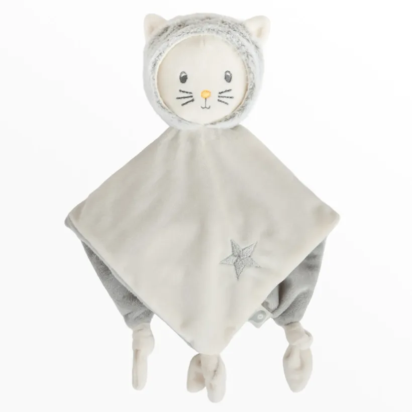 Doudou plat van velours kat
