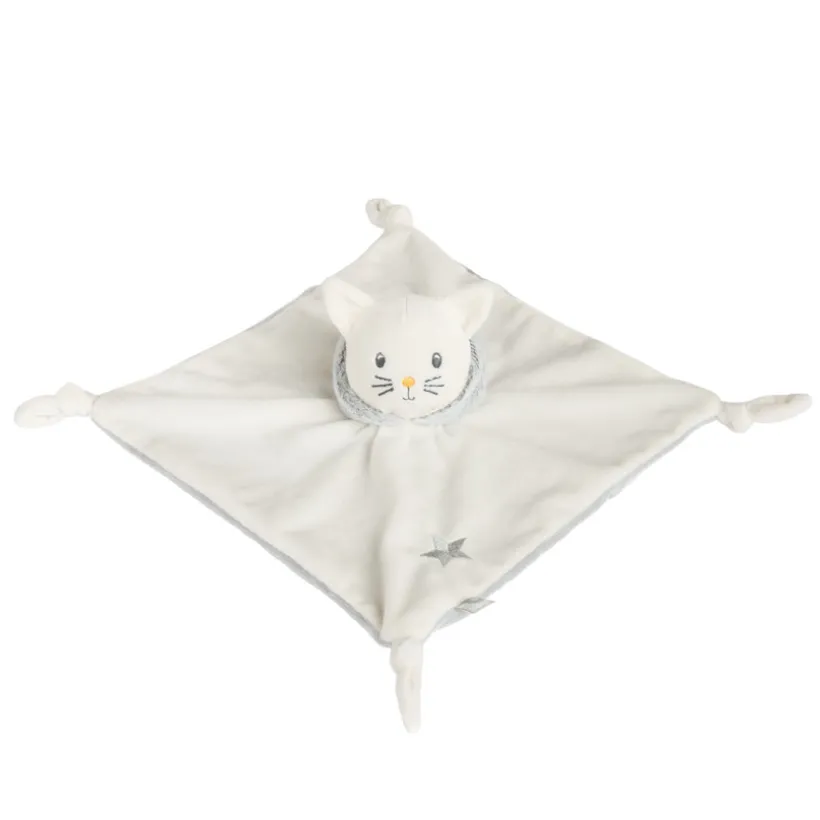 Doudou plat van velours kat