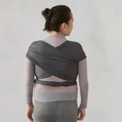 Draagdoek gebreid Aura Soft black Ergobaby ultralicht en makkelijk te knopen