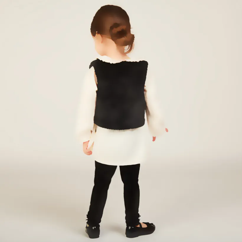 Drie-delige set met tetra tuniek voor babymeisje