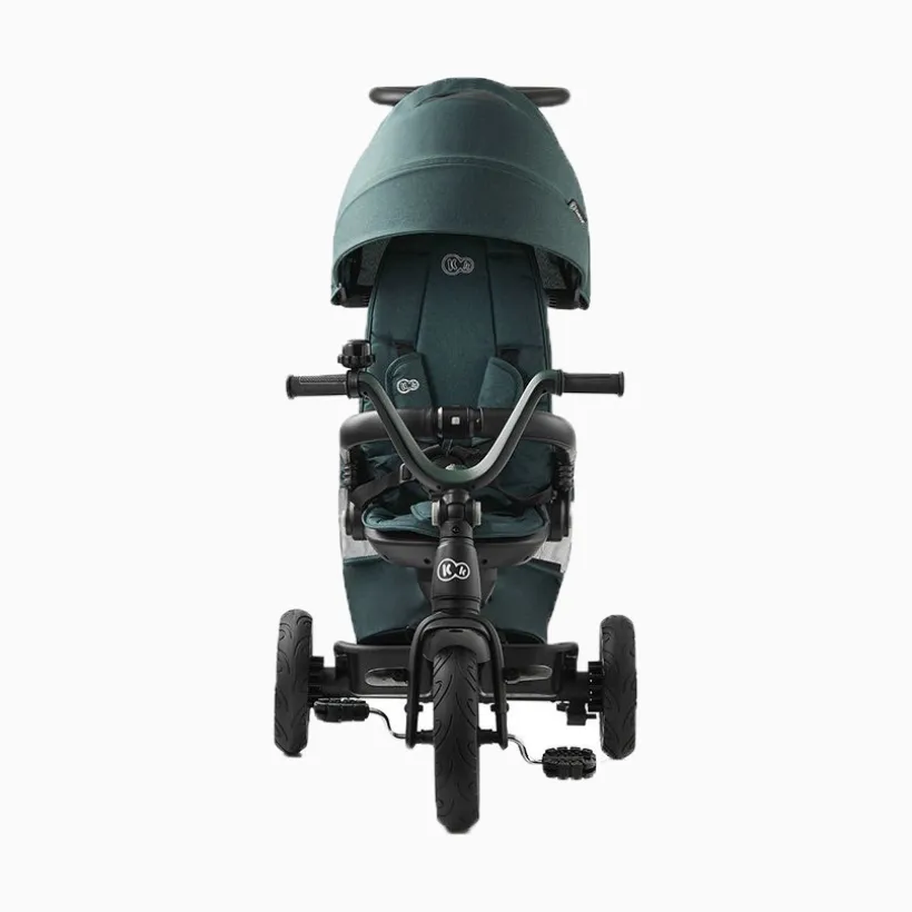 Driewieler EasyTwist met 360° draaistoel en verstelbare telescopische duwstang – groen