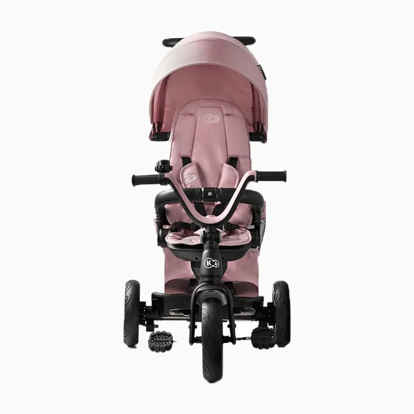 Driewieler EasyTwist Roos met 360° draaizitje en verstelbare telescopische duwstang