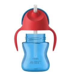 Drinkbeker met rietje +9m 200ml - Blauw