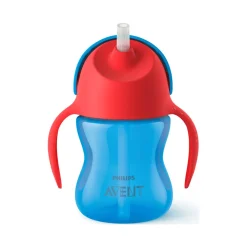 Drinkbeker met rietje +9m 200ml - Blauw