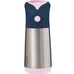 Drinkfles Isothermisch 350ml met rietje silicone Rose 12m+